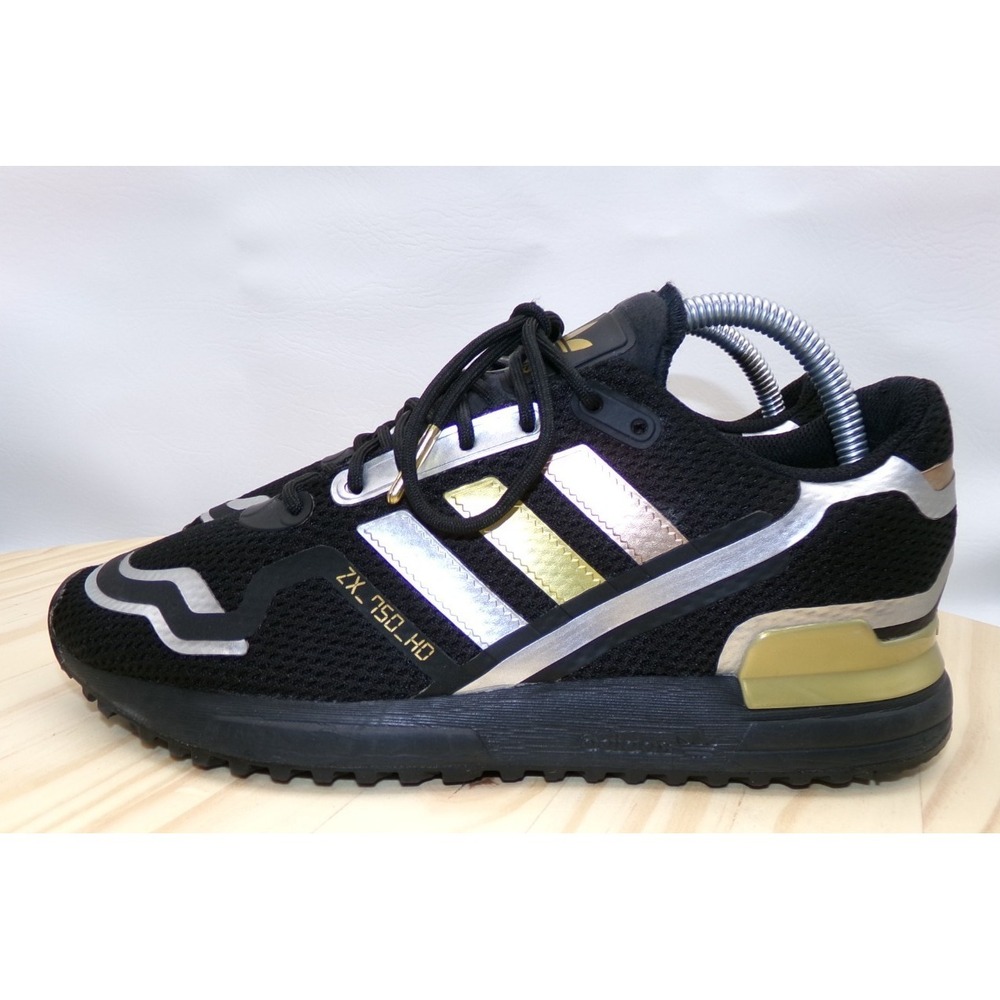 Adidas ZX 750 HD Black Copper Shoes Mens Black Silver‎ Copper Sz 7 Sneakers